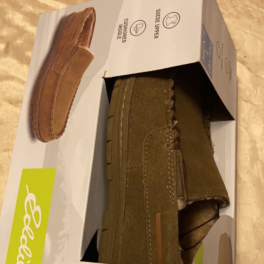 Eddie Bauer Brown Suede Moccassin Slip-on Slippers - Picture 2 of 3